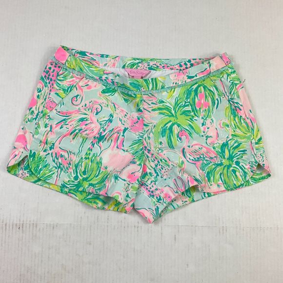 Lilly Pulitzer Pants - Lilly Pulitzer Womens Cotton Shorts Colorful Print Mid Rise Side Zip Size 0 *